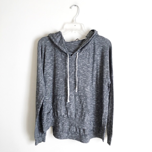 Brandy Melville Tops - Brandy Melville | Gray Marled Stripe Layla Hoodie
